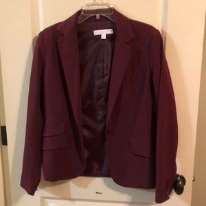 Maroon stretchy fabric blazer